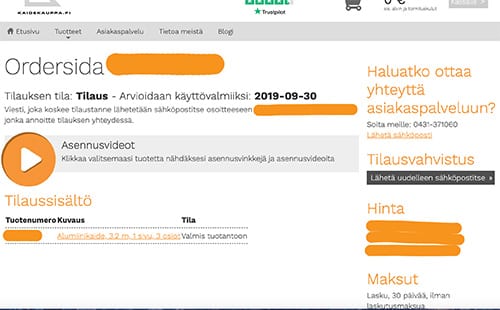 tilaussivusi kaidekauppa